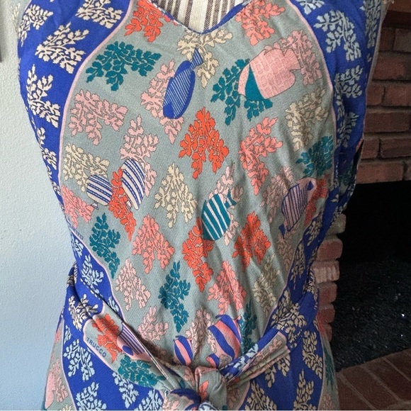 Anthropologie Ailanto Para Trucco Vilira Floral Fish Print Maxi Dress Sz S - Picture 8 of 14